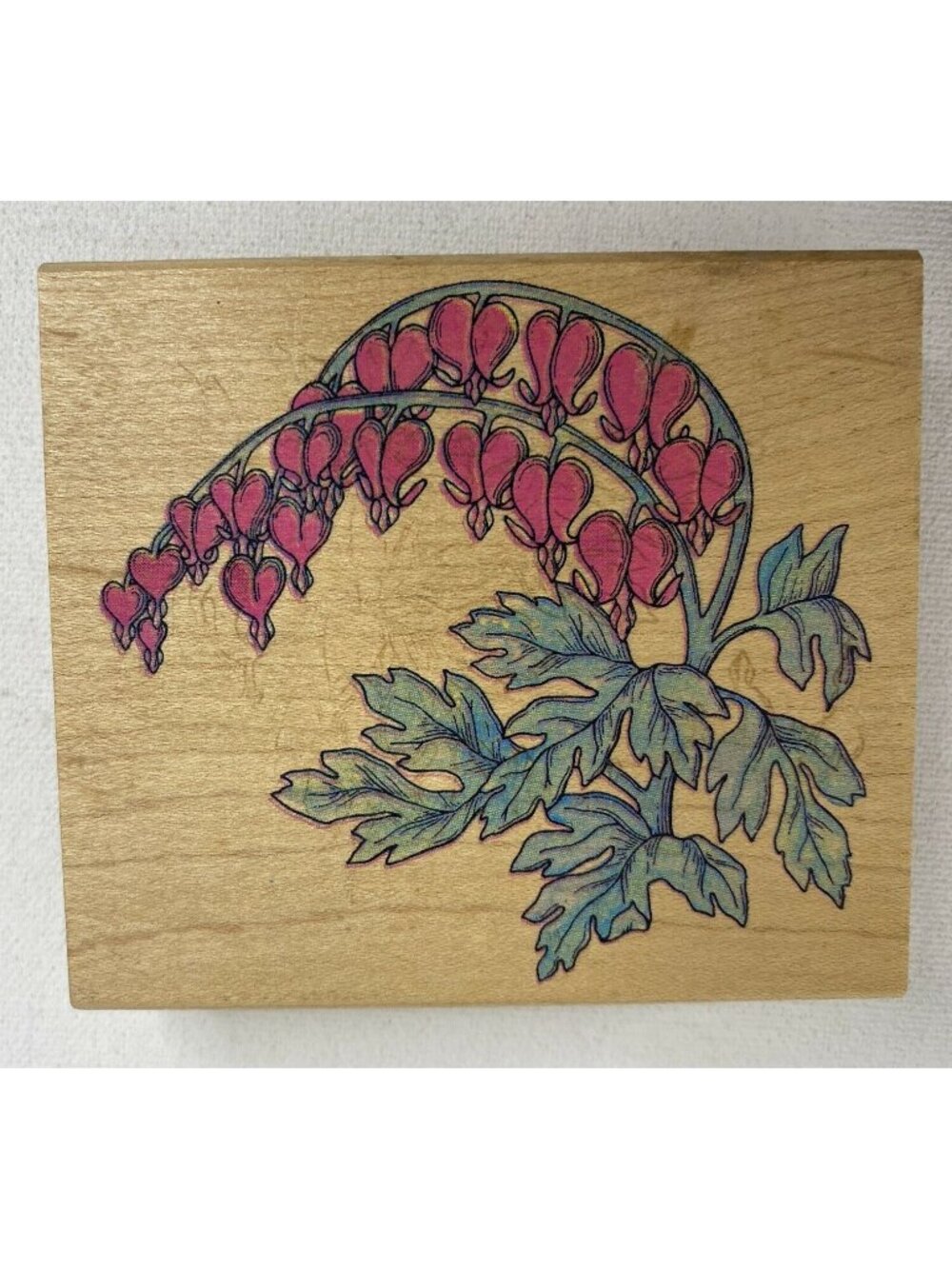 Dicentra Bleeding Heart Flower Rubber Stamp Floral Card Making 3.75" x 3.10"